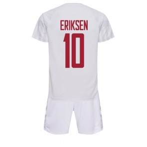 Danmark Christian Eriksen #10 Udebanesæt Børn VM 2022 Kort ærmer (+ korte bukser)
